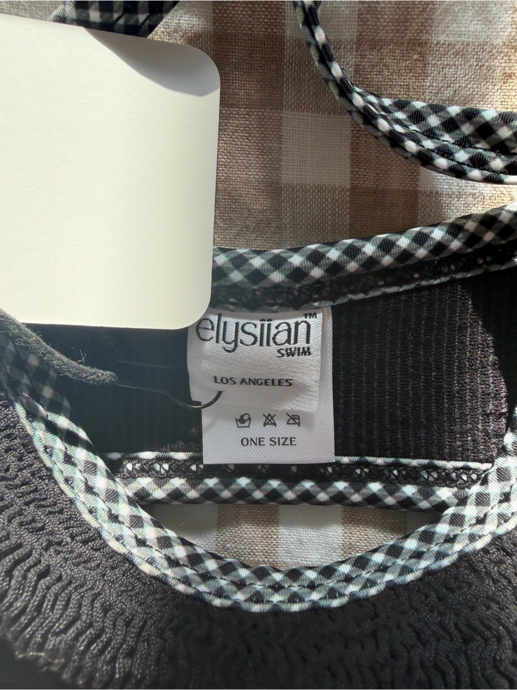 Elysiian Balboa Bikini Top With Gingham Trim — image 3 of 3